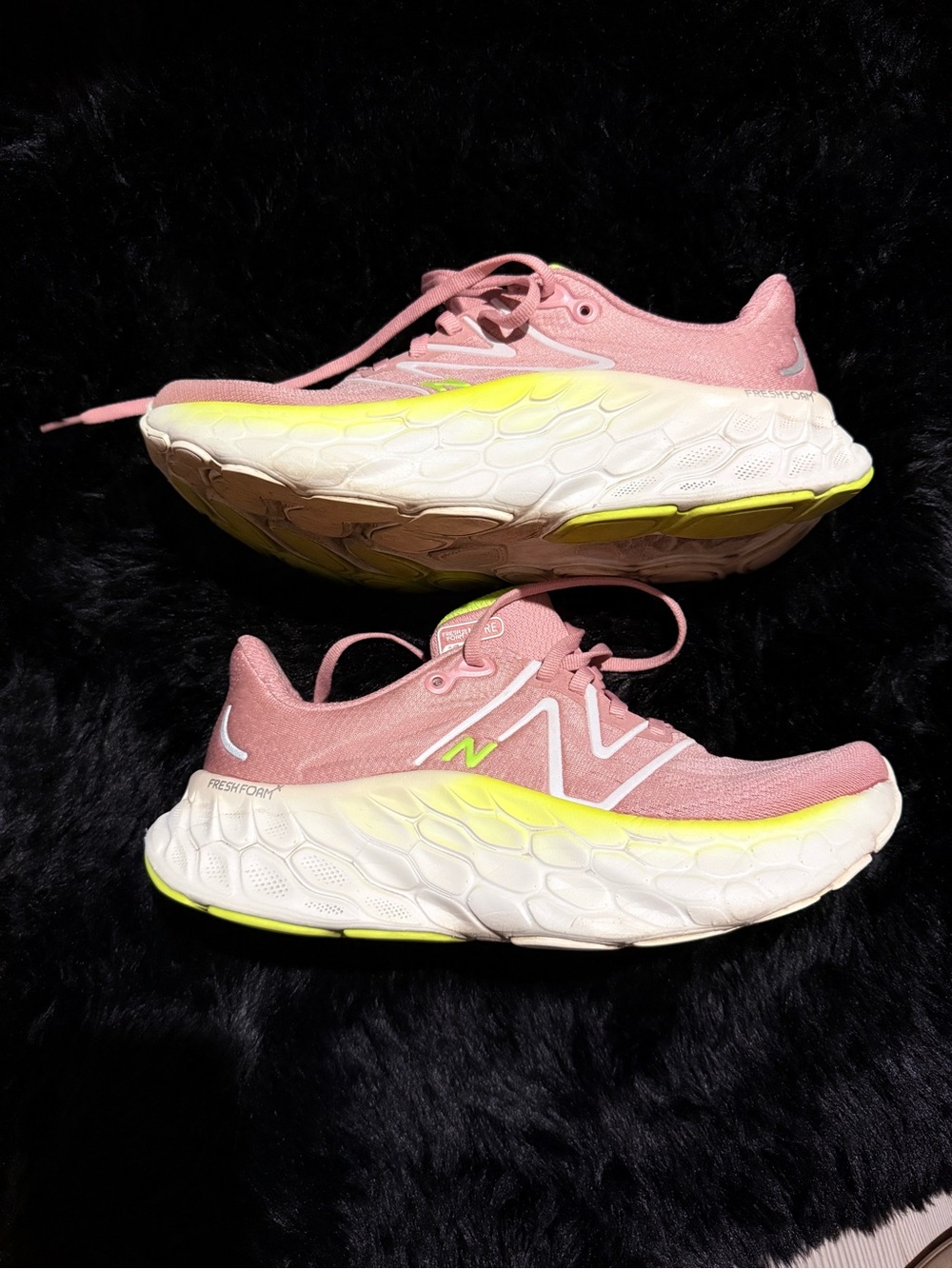 New Balance Women's Pink and Yellow Fresh Foam Sneakers